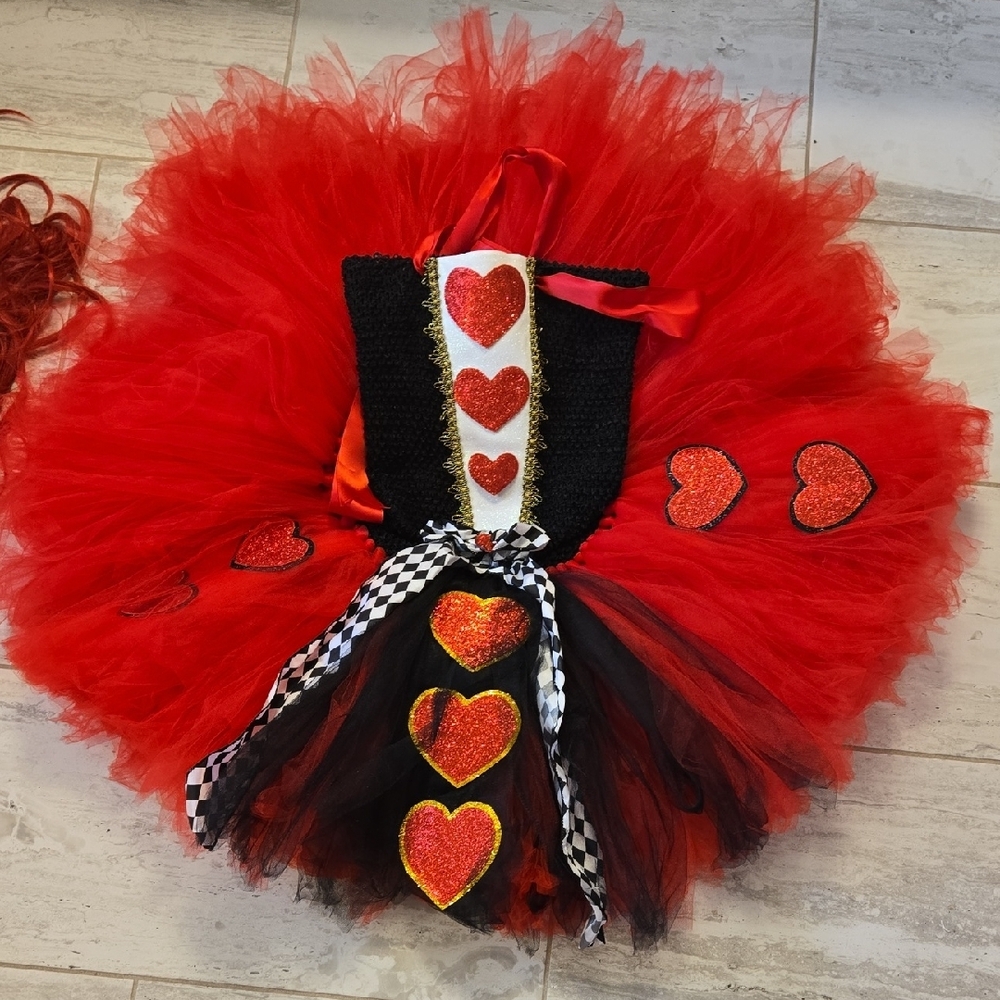 Queen Of Heart Red Queen Halloween Costume Tutu Dress